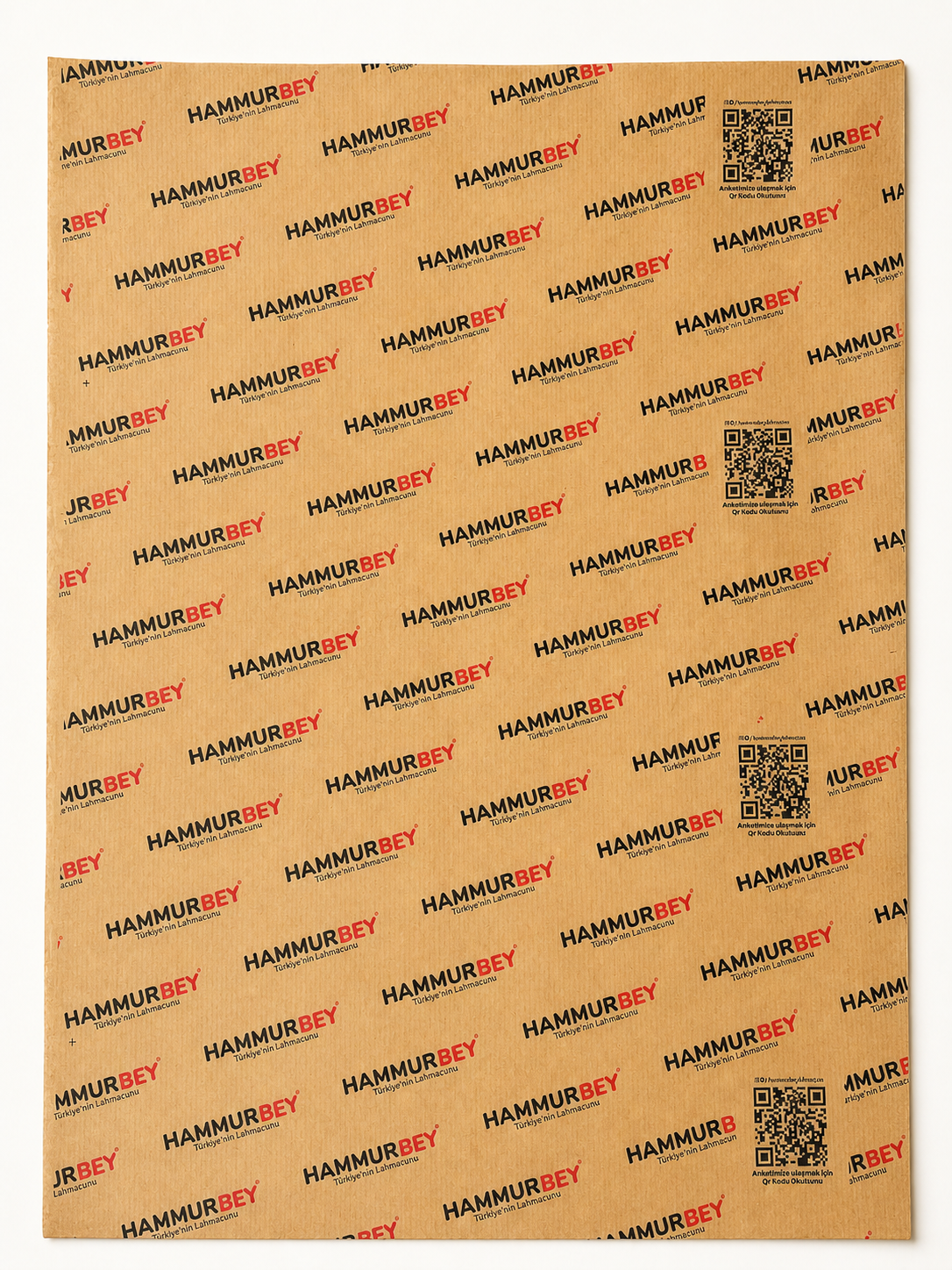 QR kodlu kraft kağıt baskı örneği
